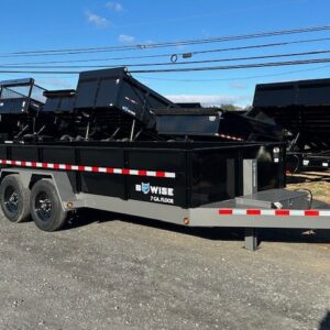BWise 7 x 16 Heavy Duty Dump Trailer – Low Profile With Ramps — 7x16 bwise dump trailer for sale at Easy Containers