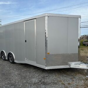 Cargo Pro 8.5 x 20 Aluminum V-Nose Car Hauler – Escape Door — 5x20 cargo pro open car hauler for sale at Easy Containers