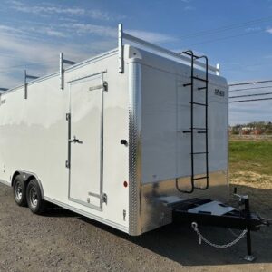 Car Mate 8.5 x 18 Enclosed Cargo Trailer – Contractor – Barn Doors — 5x18 enclosed car hauler for sale at Easy Containers