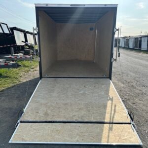 Covered Wagon 7’x12′ Enclosed Trailer — 6″ Added Height — 7x12 covered wagon cargo trailer for sale at Easy Containers