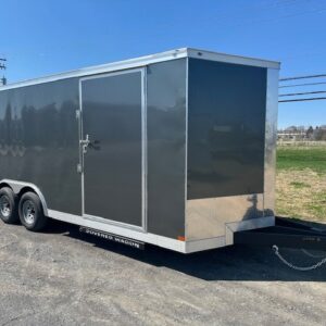 Covered Wagon 8.5 x 20 V-Nose Enclosed Car Trailer – 6″ Added Height — 5x20 enclosed car hauler for sale at Easy Containers