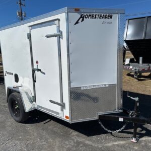 Homesteader 5 x 8 Enclosed V-Nose Cargo Trailer – Barn Doors — 5x8 cargo trailer for sale at Easy Containers