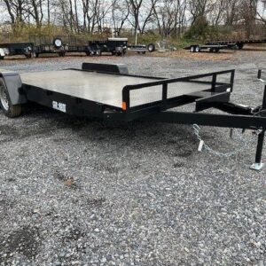 Car Mate 7 x 18 Open Car Trailer – Full Steel Deck — 7x18 car mate open car hauler for sale at Easy Containers