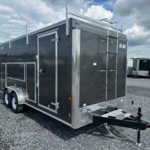 Car Mate 7 x 18 Enclosed Contractor Trailer – Exterior Tool Doors — 7x18 cargo trailer for sale at Easy Containers