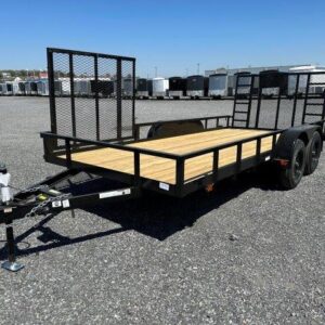 Carry-On 7 x 16 Landscape Utility Trailer – Side ATV Ramp — 7x16 atv trailer for sale at Easy Containers