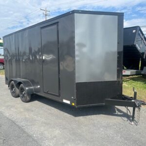 Diamond Cargo 7 x 16 Enclosed Trailer – Black Trim Package — 7x16 diamond cargo trailer for sale at Easy Containers