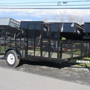 Premier 7 x 12 Landscape Utility Trailer – Mesh Sides & ATV Ramp — 7x12 atv trailer for sale at Easy Containers