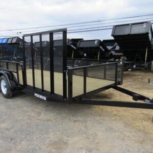 Premier 7 x 16 Landscape Utility Trailer – Mesh Sides & ATV Ramp — 7x16 premier atv trailer for sale at Easy Containers