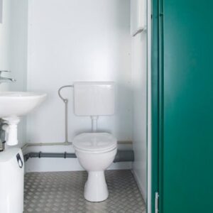 1+1 Double Mains Toilet 8Ft x 5Ft (Green) - 8ft 1 plus 1 toilet block for sale at Easy Containers