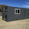 20ft 20’ Slate Gray Shiplap 120V Shipping Container Office Mini Split - slate gray 20ft shipping container office for sale at Easy Containers