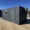 20ft 20’ Slate Gray Shiplap 120V Shipping Container Office Mini Split - slate gray 20ft shipping container office for sale at Easy Containers