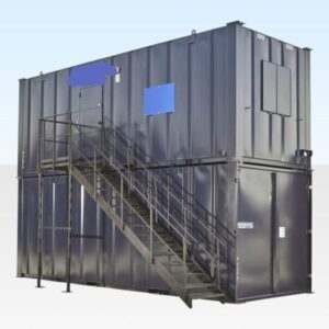 Steel Staircase With Landing & Handrails - steel staircase landing handrails for sale at Easy Containers